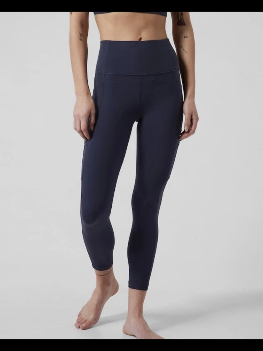 Athleta High Rise Yoga Leggings/ Capri With Pocket